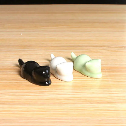 Cute Ceramic Cat Brush Holder for Office & Dorm Decor